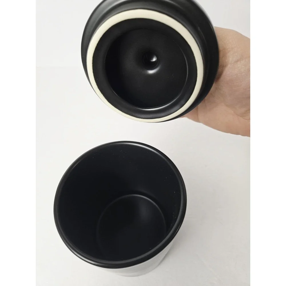 Rae Dunn Things Jar black Canister Kitchen Bathroom‎ Vanity NEW
